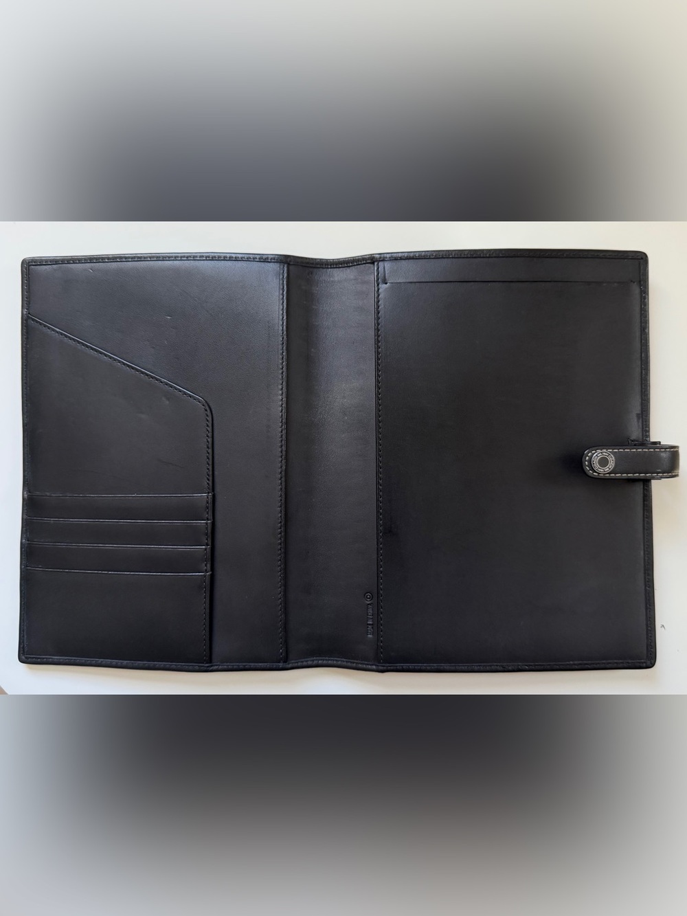 Y2K Coach Black Glove-Tanned Leather Agenda Planner Cover - Picture 3 of 7